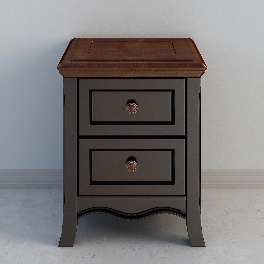 オークネイションホーム - サンシャインハワイシリーズ 8101-2 ブラックベッドサイドテーブル