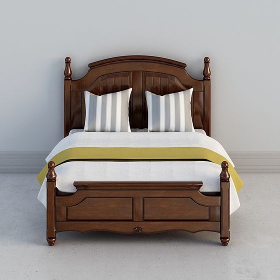 Charming Vintage Bed 3D model for Cozy Interiors