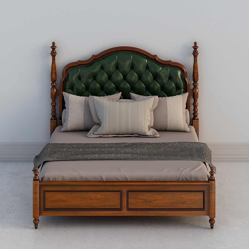 Vintage Bed 3D Model for Modern Design