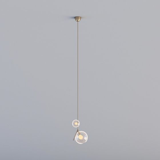 Sleek Low-Poly Pendant Light 3D model for Modern Spaces