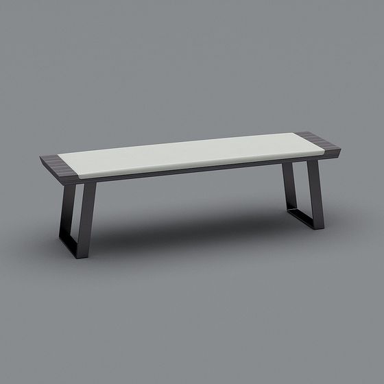 Elegant Low-Polygon Bench 3D model