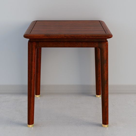 Elegant Low-Polygon Square Table 3D model