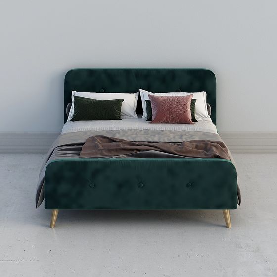 Velvet Dream 3D model Bed for Stylish Homes