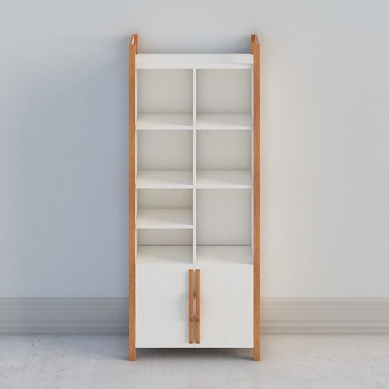 Contemporary Low-Poly Bookshelf 3D model