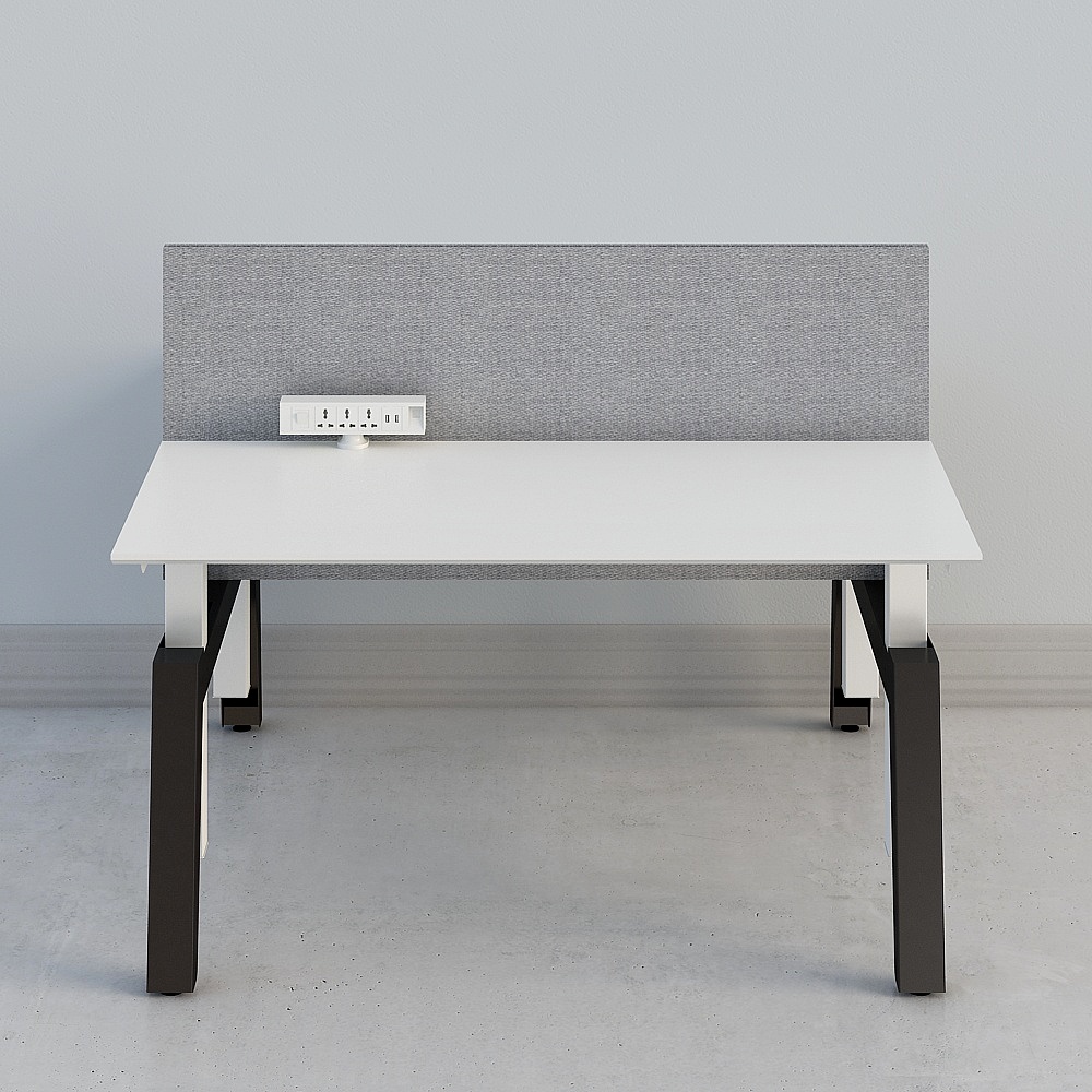 U-1514 桌面 灰木 黑金屬 辦公桌