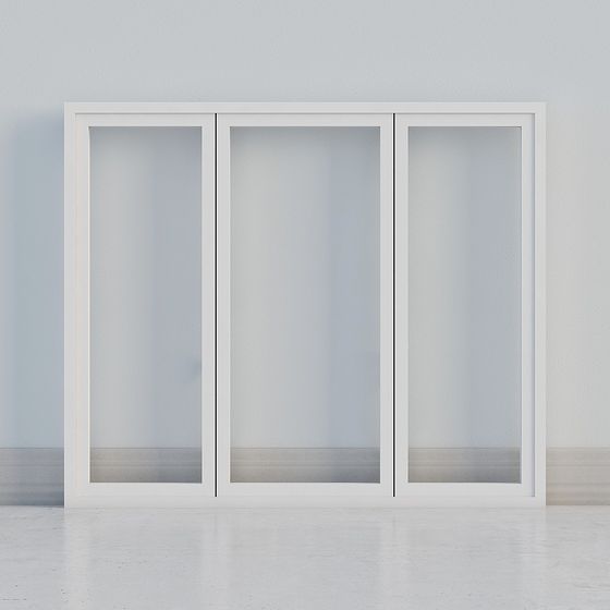 Minimalist Glass Sliding Door 3D model