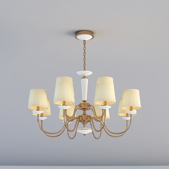 Stylish Low-Polygon Chandelier 3D model for Modern Spaces