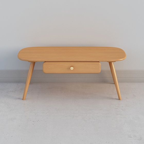 Retro Wooden Coffee Table 3D model