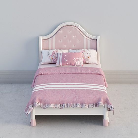 Enchanting Pink 3D Bed Model for Cozy Spaces