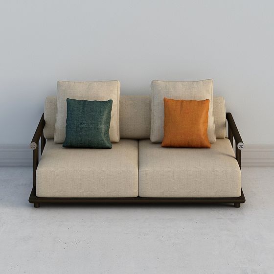 Stylish Low-Polygonal Sofa 3D model for Modern Spaces