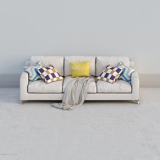 Stylish 3D Sofa Model for Creative Spaces