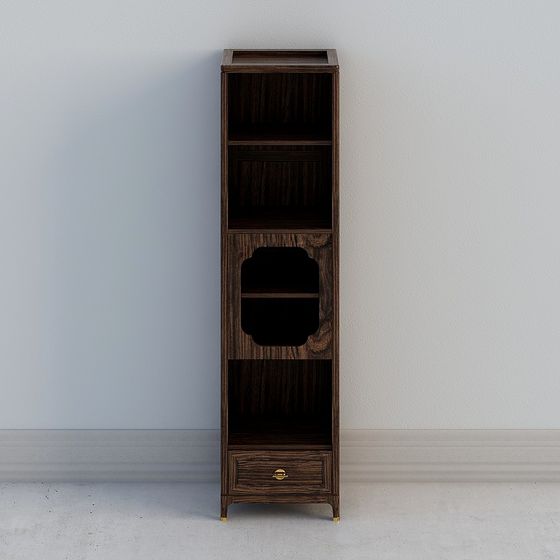 Elegant Low-Polygon Bookshelf 3D model