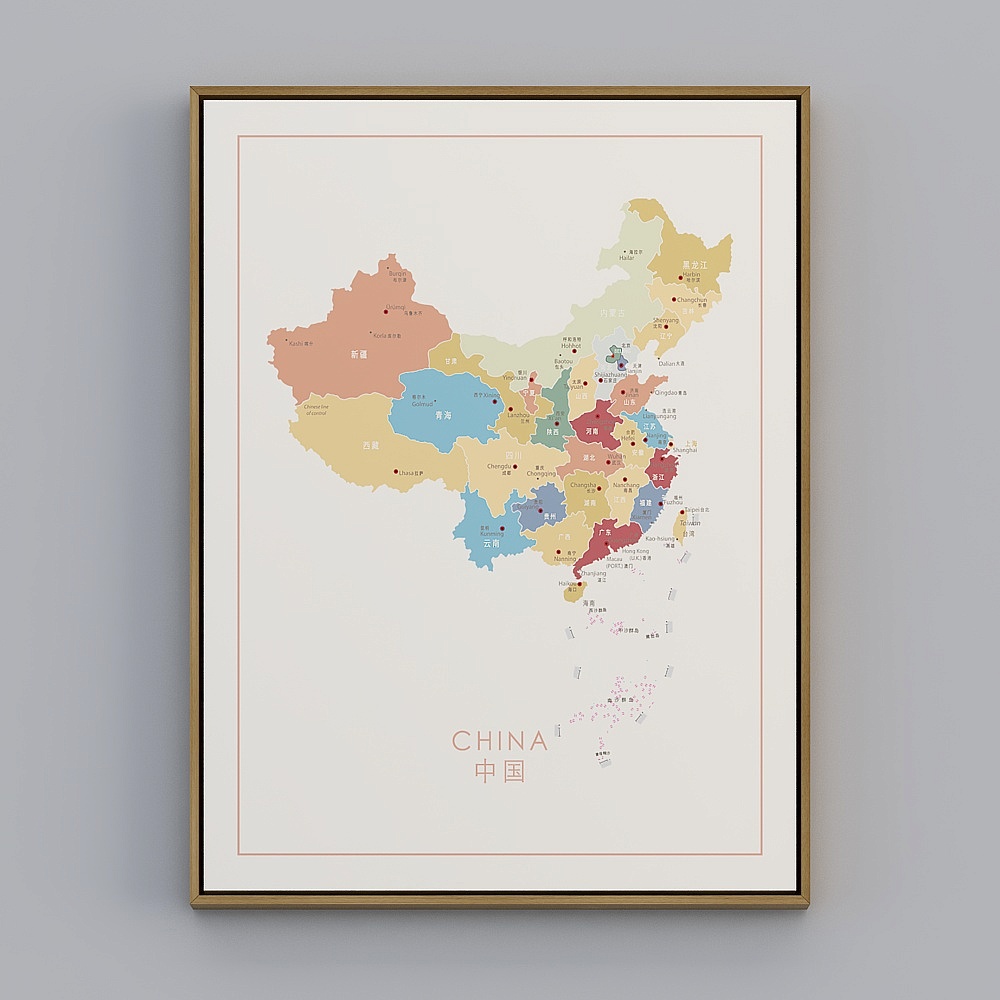 Peinture décorative Kibaki moderne pour salon avec cadre vertical en brun simple 63x83cm