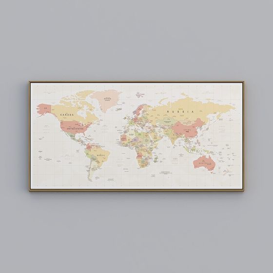 World Map 3D Model for Global Exploration