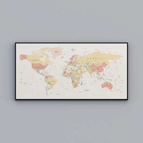 Stunning Low-Poly World Map 3D model