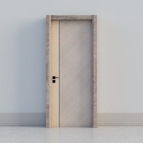 Wood Grain Door 3D model - Modern Minimalist Design