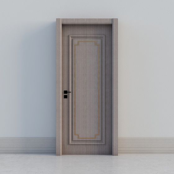 Elegant Wooden Door 3D model