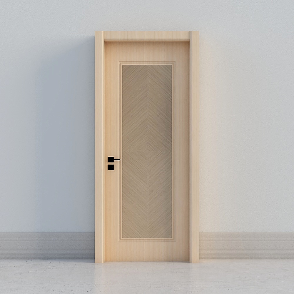 modern wooden windowed door