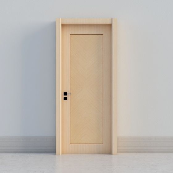 Minimalist Wood 3D Model Door Design