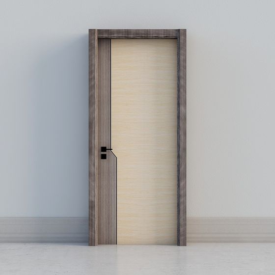 Stylish Wood-Inspired Door 3D model for Modern Spaces