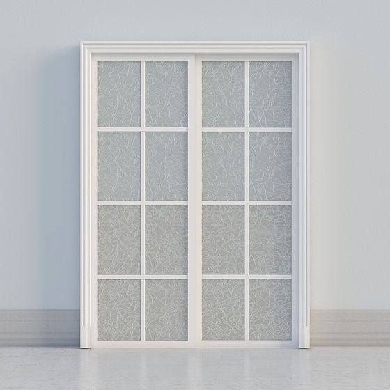Glass Panel Sliding Door 3D model