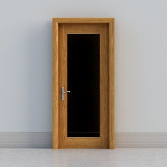 Modern Low-Poly Wooden Door 3D model for Creative Spaces