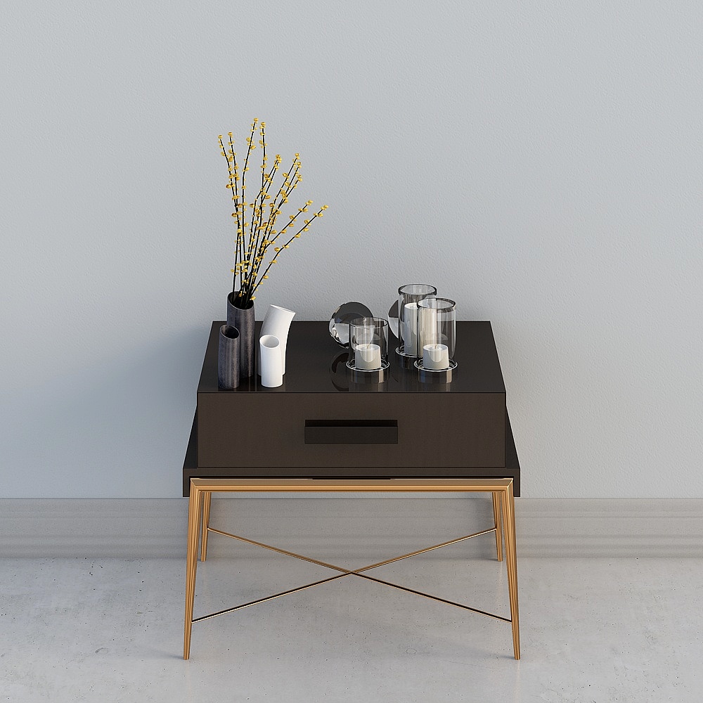 American light luxury bedroom bedside table