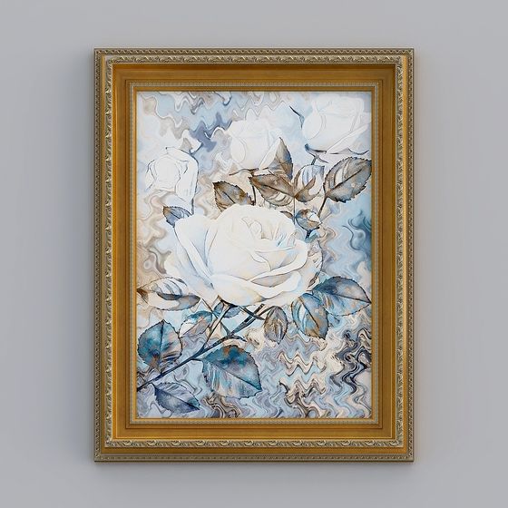 Elegant Rose Frame 3D model for Creative Projects