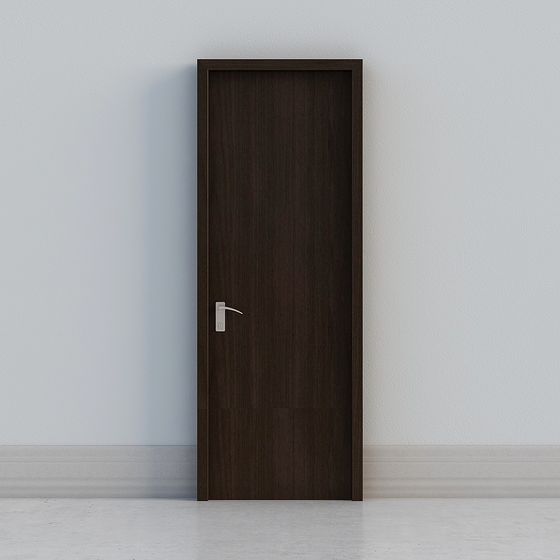Stylish Low-Poly Wooden Door 3D model for Interiors