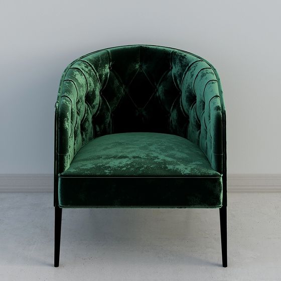 Vintage Green Velvet Sofa 3D model