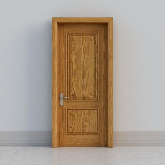 Stylish Wooden Door 3D model for Modern Spaces