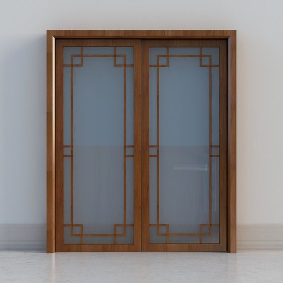 Art Deco Glass Door 3D model