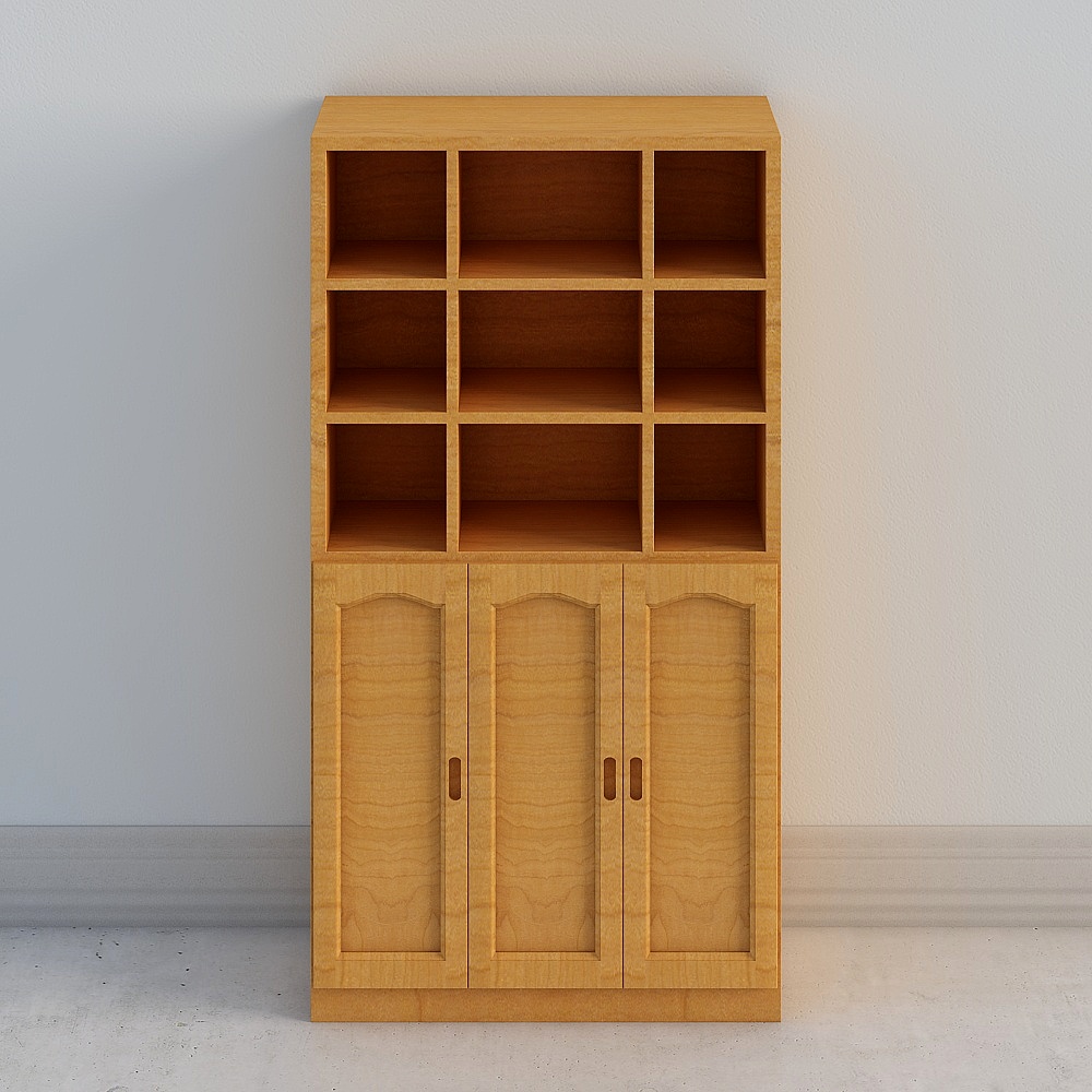 Elegant Low-Polygon 3D Bookshelf Model