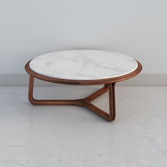 Earth Tone Round Coffee Table 3D Model for Cozy Living Rooms