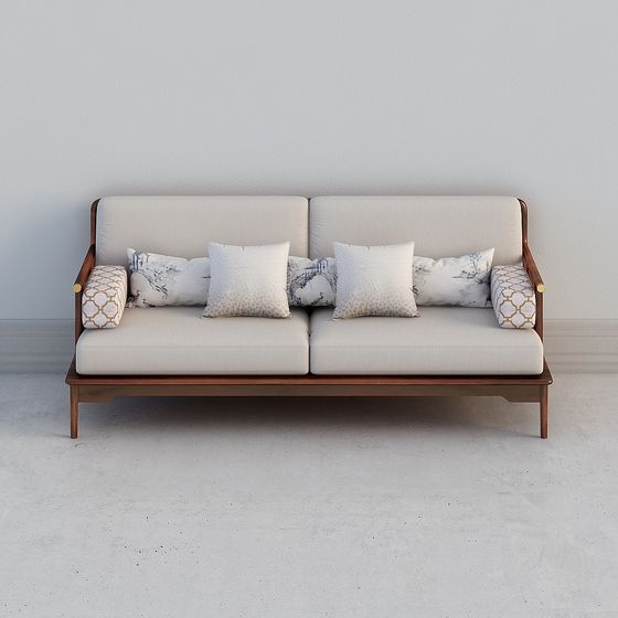 Stylish Low-Poly 3D Sofa Model for Modern Interiors