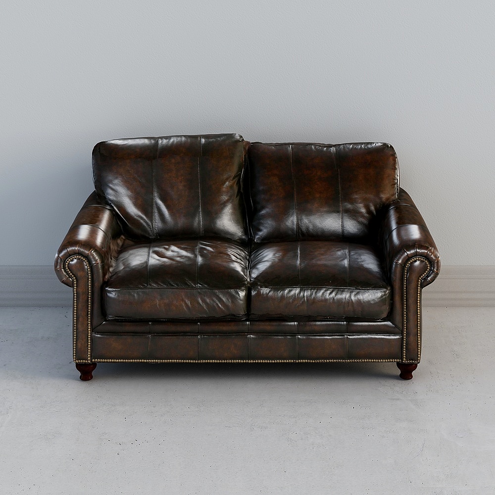 Vintage Leather Sofa 3D model for Elegant Spaces