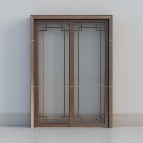 Elegant Glass Door 3D model