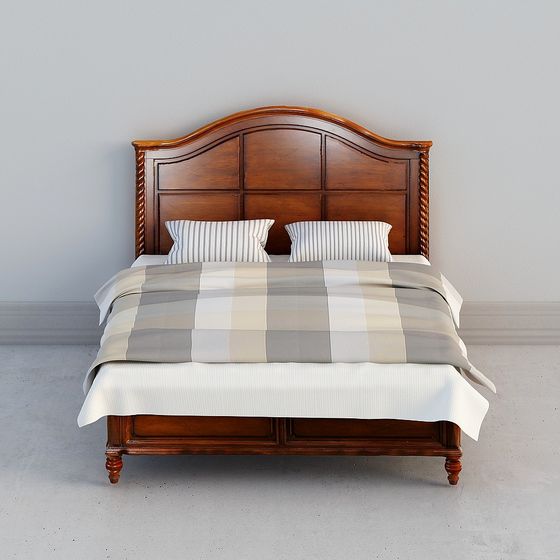 Elegant Vintage Bed 3D model for Serene Bedrooms