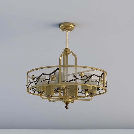 Stylish Nature-Inspired Chandelier 3D model