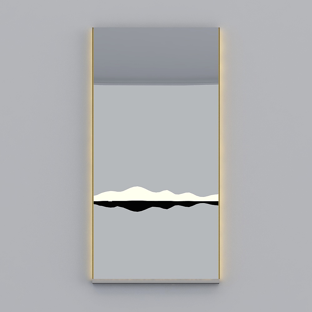 Elegant Low-Polygon Mirror 3D Model