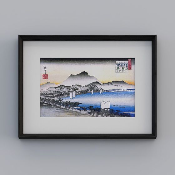 Mountain and River 3D Model - A Fusion of Modern Art and Traditional Aesthetics