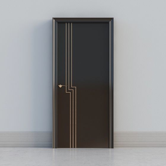 Modern Black Indoor Door 3D Model