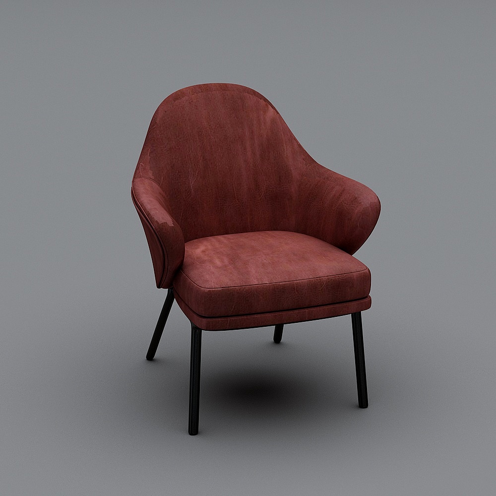 Chaise De Salle À Manger En Cuir Rouge Molteni