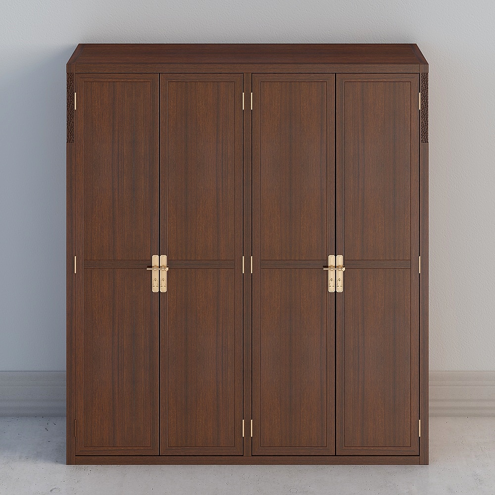Elegant Low-Poly Wardrobe 3D model