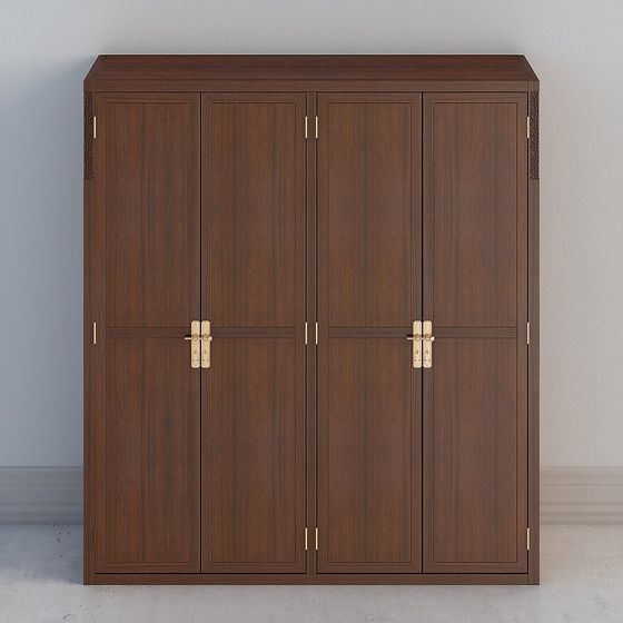 Stylish Low-Poly Wardrobe 3D model for Modern Spaces