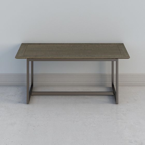 Industrial Style Long Table 3D Model