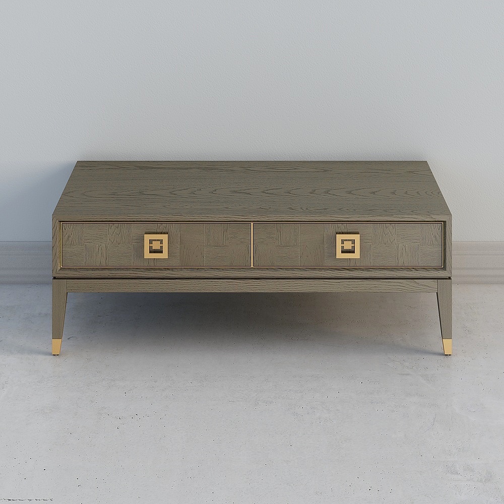 Light luxury after the modern minimalist tea table designer furniture small family-type tea table American retro make old solid wood coffee table