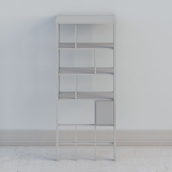 Elegant Low Poly Bookshelf 3D model for Creative Use