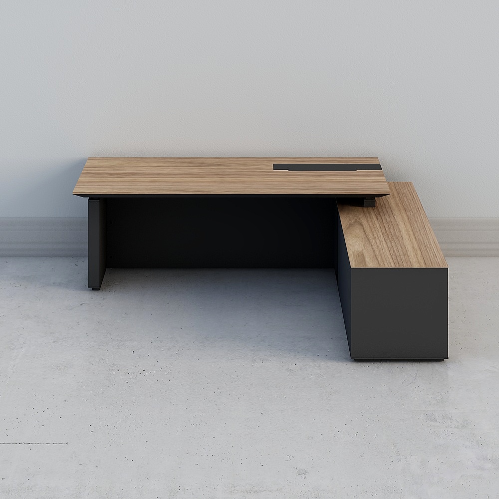 Stylish L-Shaped Office Desk 3D model