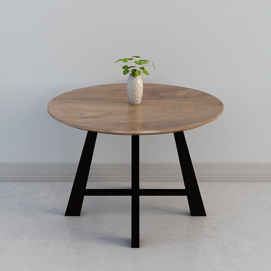 Stylish Low-Poly Round Table 3D model
